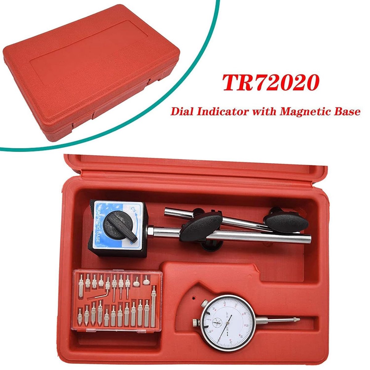 Meetklok met houder - Precisie meetinstrument - Dimensionaal meten - Magnetische basis - 0-1 inch