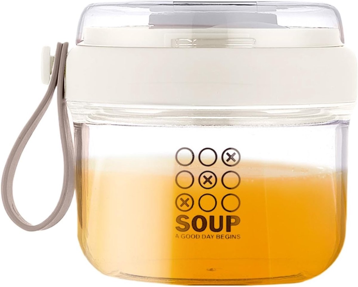 Yogurtbekers met Handvat - Ontbijtbekers - Meal Prep - Draagbaar Ontwerp - 650ml Inhoud - Blauw Wit Paars