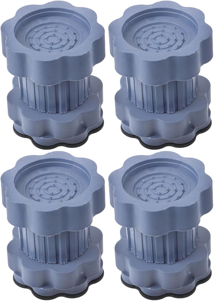 Wasmachine Pads - Apparaatvoeten - Stille Wascyclus - Verstelbaar Ontwerp - 7x7x7 cm - Blauw
