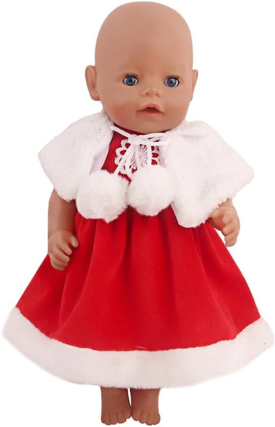 Poppen Kerstjurk - Poppenkleding Set - Poppen Aankleden - Twee Delige Set - 43-46 cm Poppen — afbeelding 4