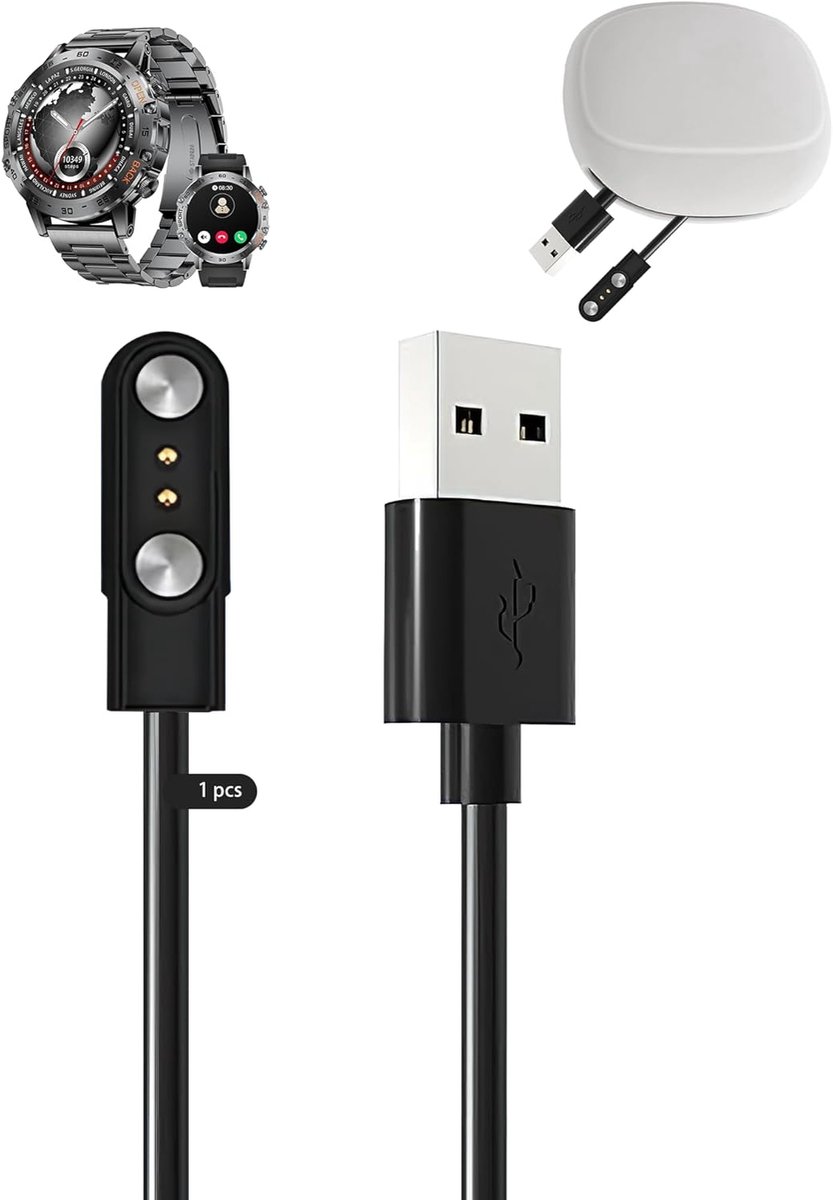 Smartwatch Oplader - Magnetische Kabel - Smartwatch Laden - Stabiele Connectie - Zwart