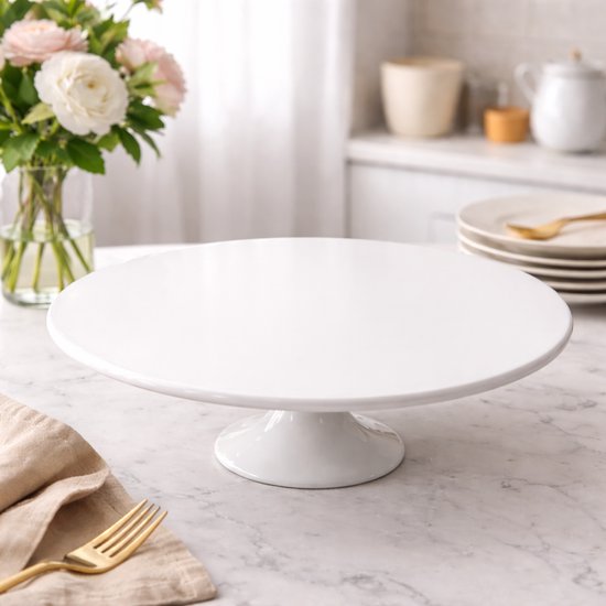 ronde witte taartplateau 31cm | Jan&Juup
