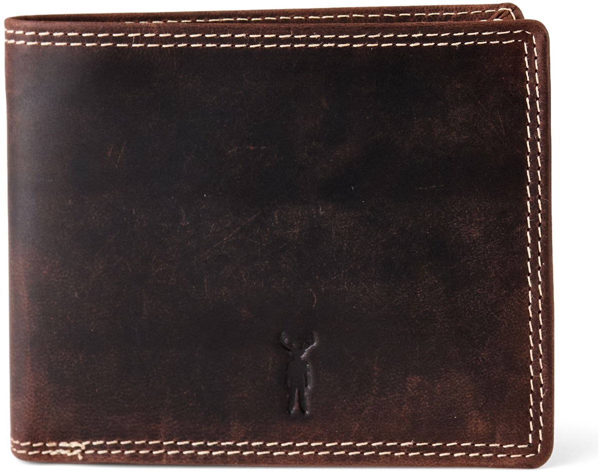 Jack Kinsky Baltimore 101 Portemonnee RFID-bescherming Leer 13 cm - Jongens - Horizontaal - mokka