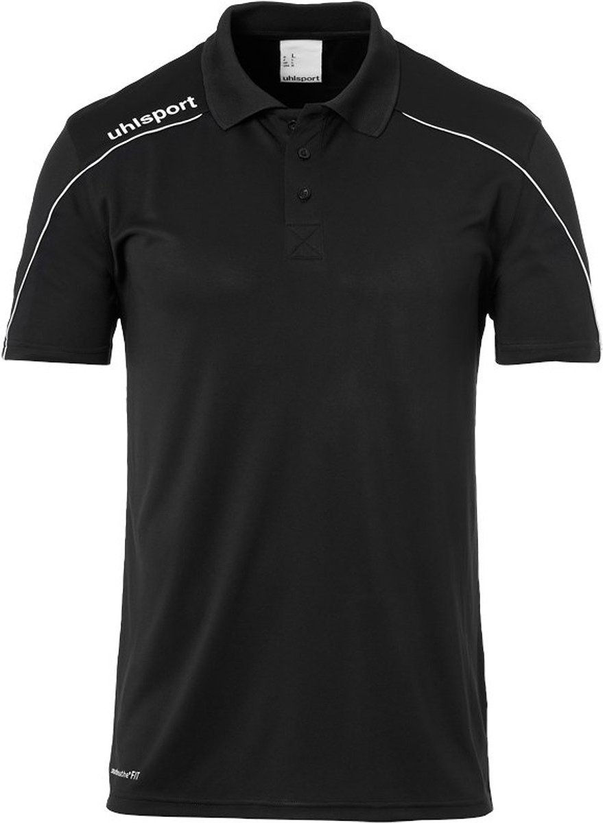 Uhlsport Stream 22 Polo Heren - Zwart / Wit | Maat: 2XL