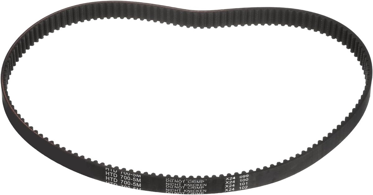 Rubberen Tandriem - Gesloten Lus Riem - Krachtoverbrenging - Hoge Treksterkte - 700x15mm - Zwart