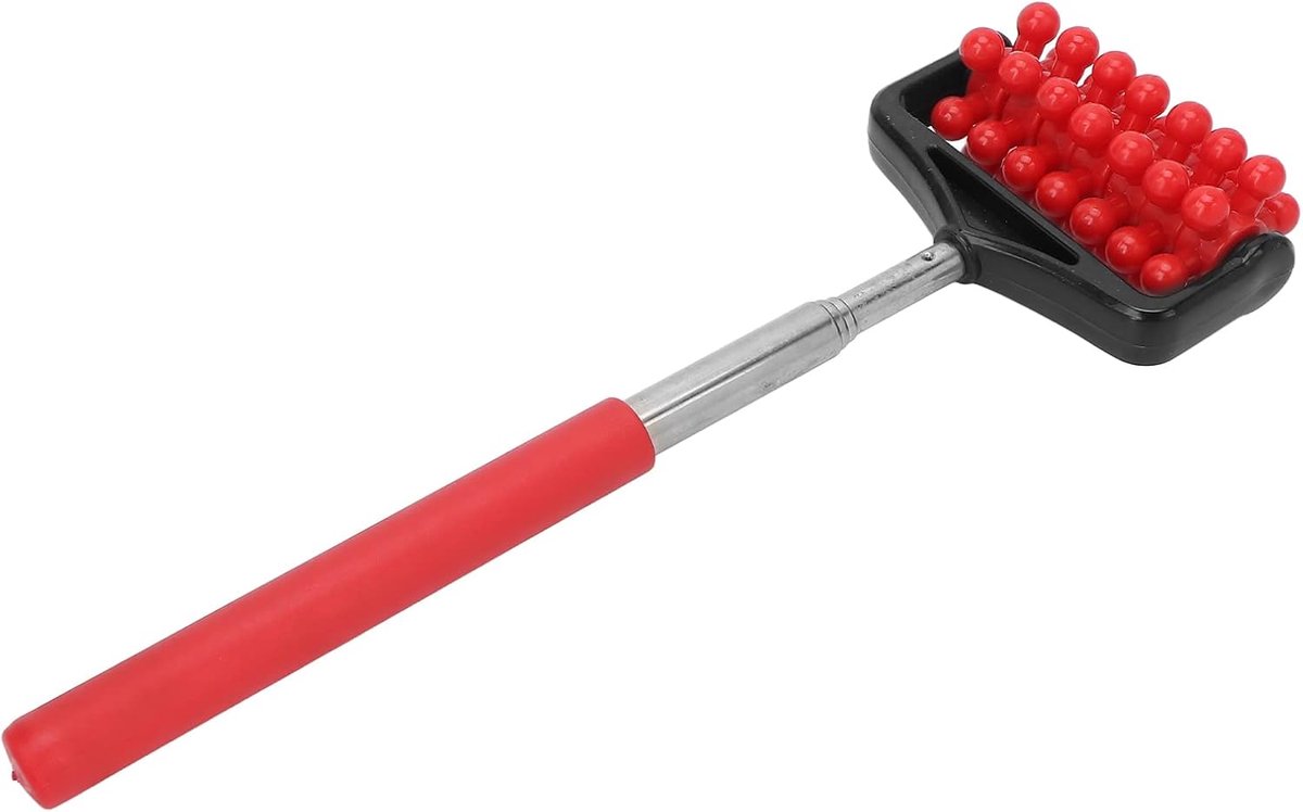 Rugrolkrabber - Massage roller - Spierontspanning - 360 graden rotatie - 23 x 8 x 4 cm - Rood