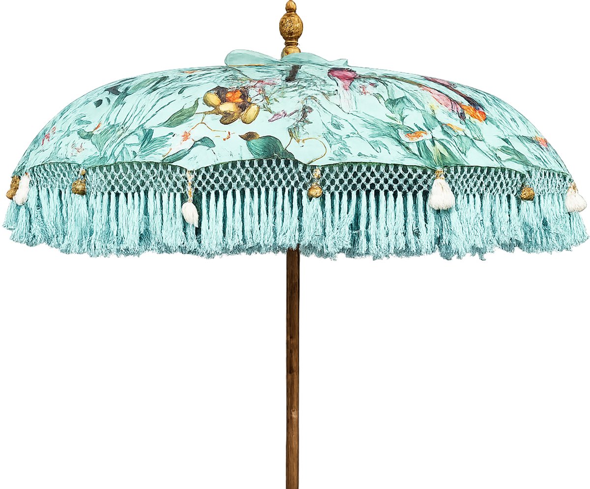 Parasol Bali Groen Met Vogels Ø 185cm