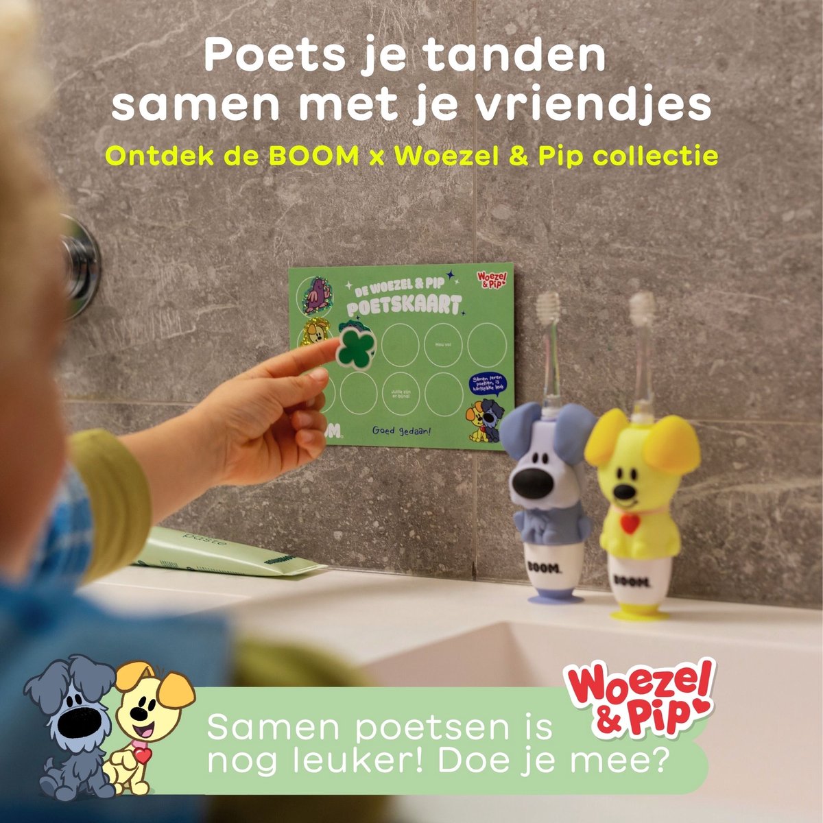 BOOM - Woezel & Pip Elektrische Tandenborstel Kind (Baby & Peuter) - 3-48 maanden - LED-lampje - 2 Borstelkopjes inbegrepen – foto 5