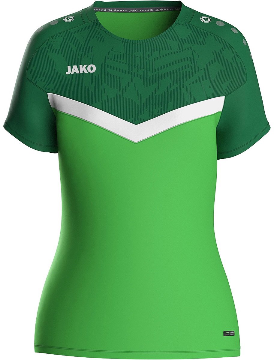 Jako Iconic T-Shirt Dames - Zachtgroen / Sportgroen | Maat: 44
