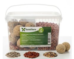 Famiflora Assortiment voor Wilde Vogels - 3KG - 4 Soorten Voer - Mixpakket - Groot 3KG voordeelpakket - 4 verschillende voersoorten - Direct klaar om te serveren
