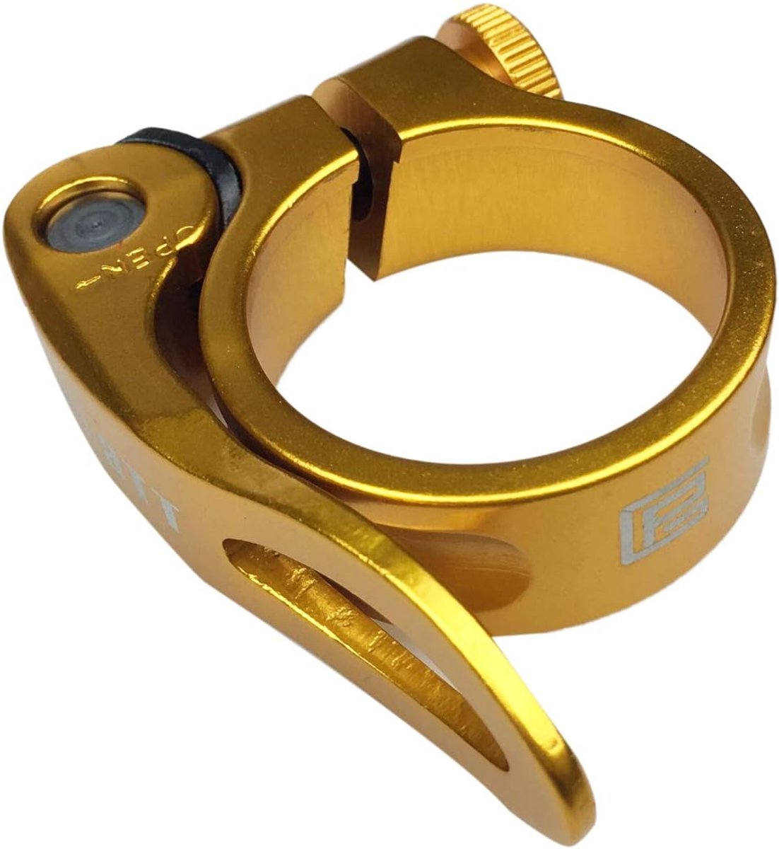 Fiets zadelklem - Zadelpen klem - Zadelhoogte aanpassen - Snelspanner mechanisme - 286/318/349 mm - goud