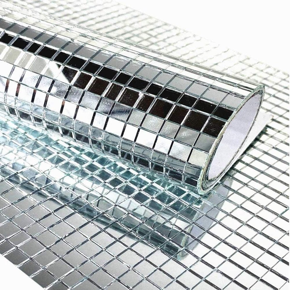 Mozaïek Spiegels - Glas Tegels Sticker - Ambachtelijke Projecten - Zelfklevend Echt Glas - 5x5 mm - Zilver
