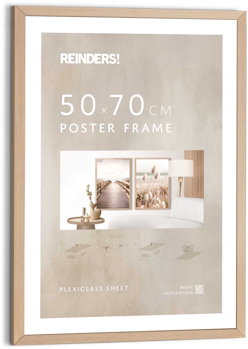 Wissellijst hout Poster 50x70 beuken Hout - REINDERS