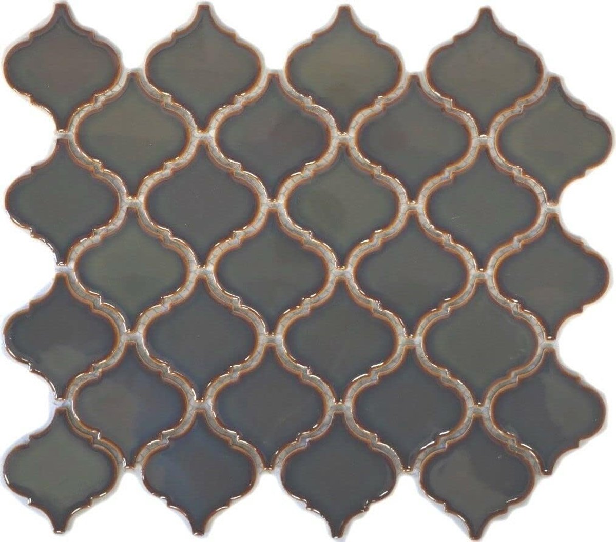 Mozaïektegel - Retro Wandtegel - Badkamer Keuken - Vochtbestendig Keramiek - 5.1x24.5cm - Oudgroen