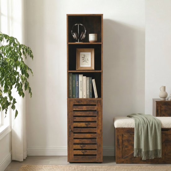 Monza Home® Badkamerkast Kolomkast Opbergkast - 167x39.5x30 cm - Vintage Bruin