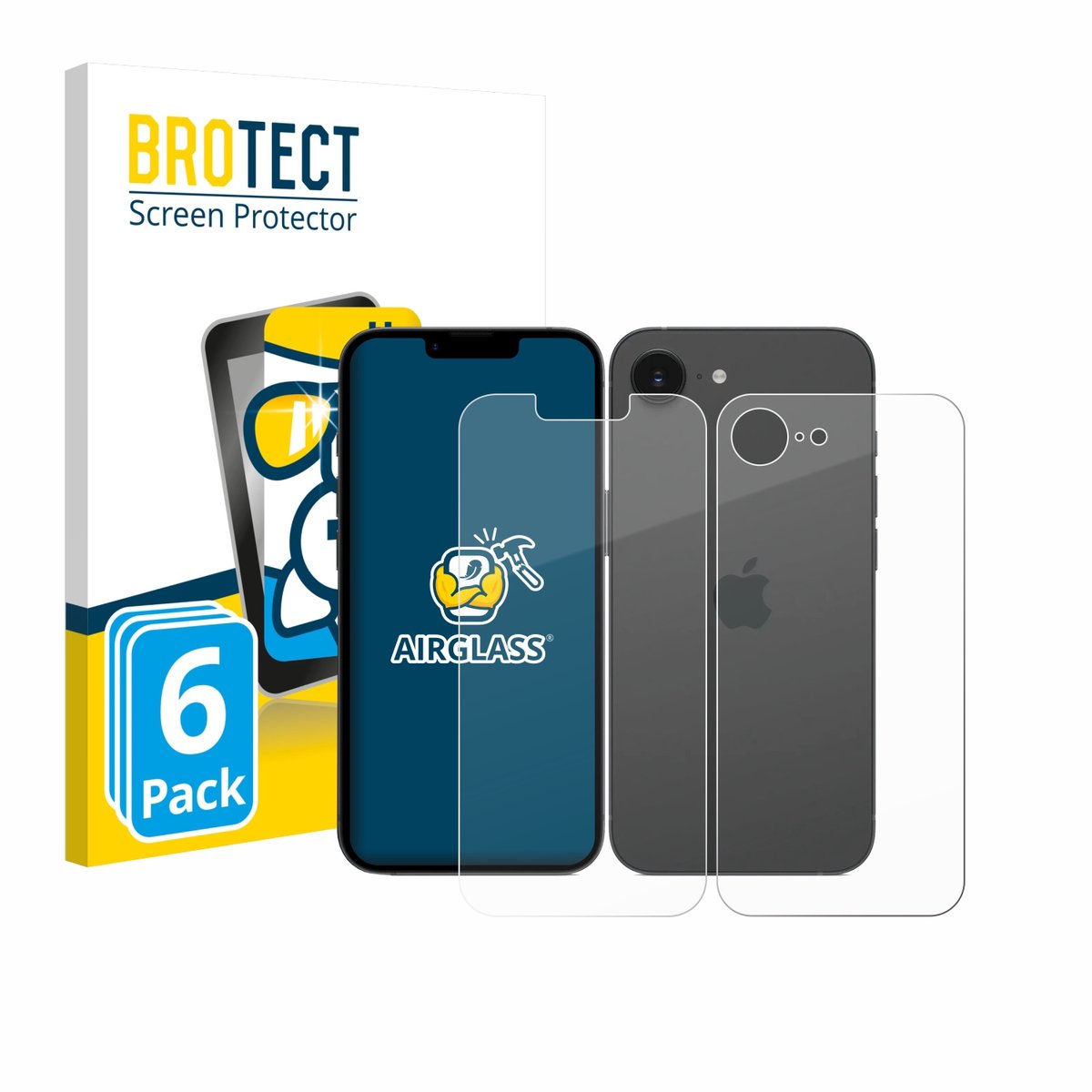 Screenprotector 6 Stuks voor Apple iPhone 17e (Voor+Achter) Beschermglas transparant
