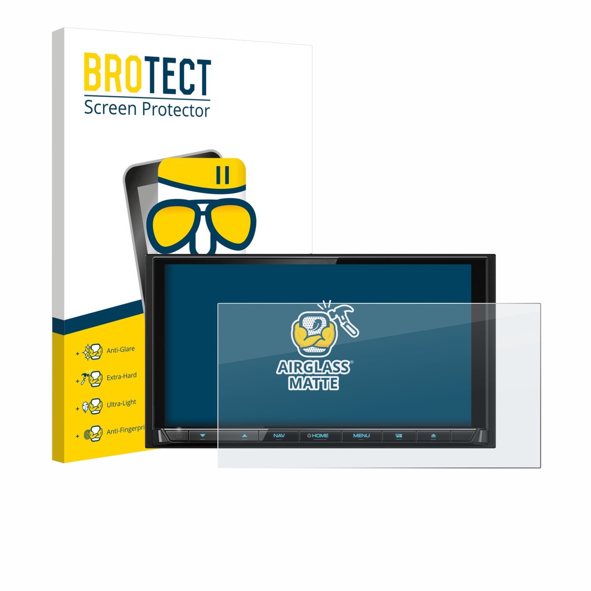 BROTECT - Screenprotector voor Kenwood DNX9190DABS - Folie Beschermfolie Beschermglas matte