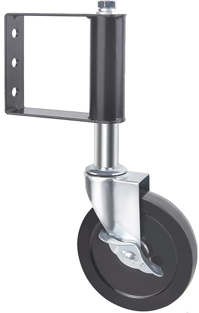 Poortwiel - Zwenkwiel Rubber - Tuinpoort Hek - Veerbelast Zwaar - 10 cm 200 lbs