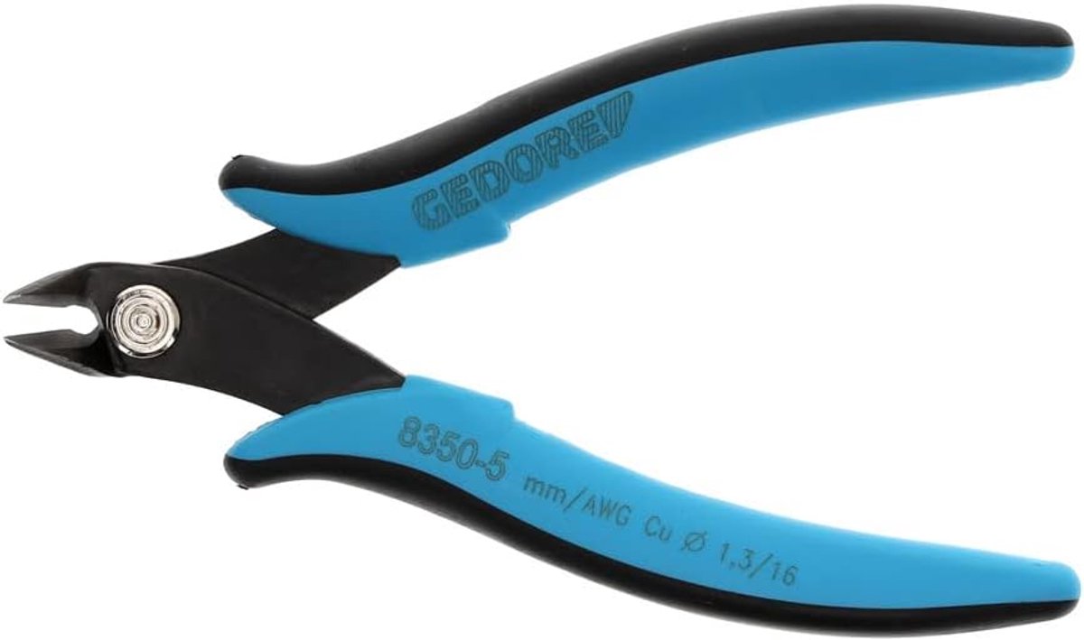Elektronica Kniptang - Precisie Zijknipper - Koperdraad Knippen - 1.3mm Snijbreedte - 90 gram - Zwart Blauw
