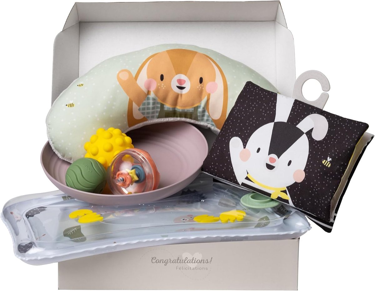 Baby Buiktijd Set - Zintuiglijk Speelgoed - Ontwikkeling Baby - Hoog Contrast Boek - 66x8.9x22.1 cm - Zwart Wit