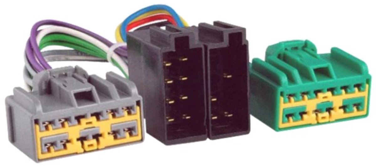 ISO naar Volvo S40, S60, S70, S80, V40 en V70 (na 2000) - 24-pins - Voor fabrieksradio - 0,15 meter