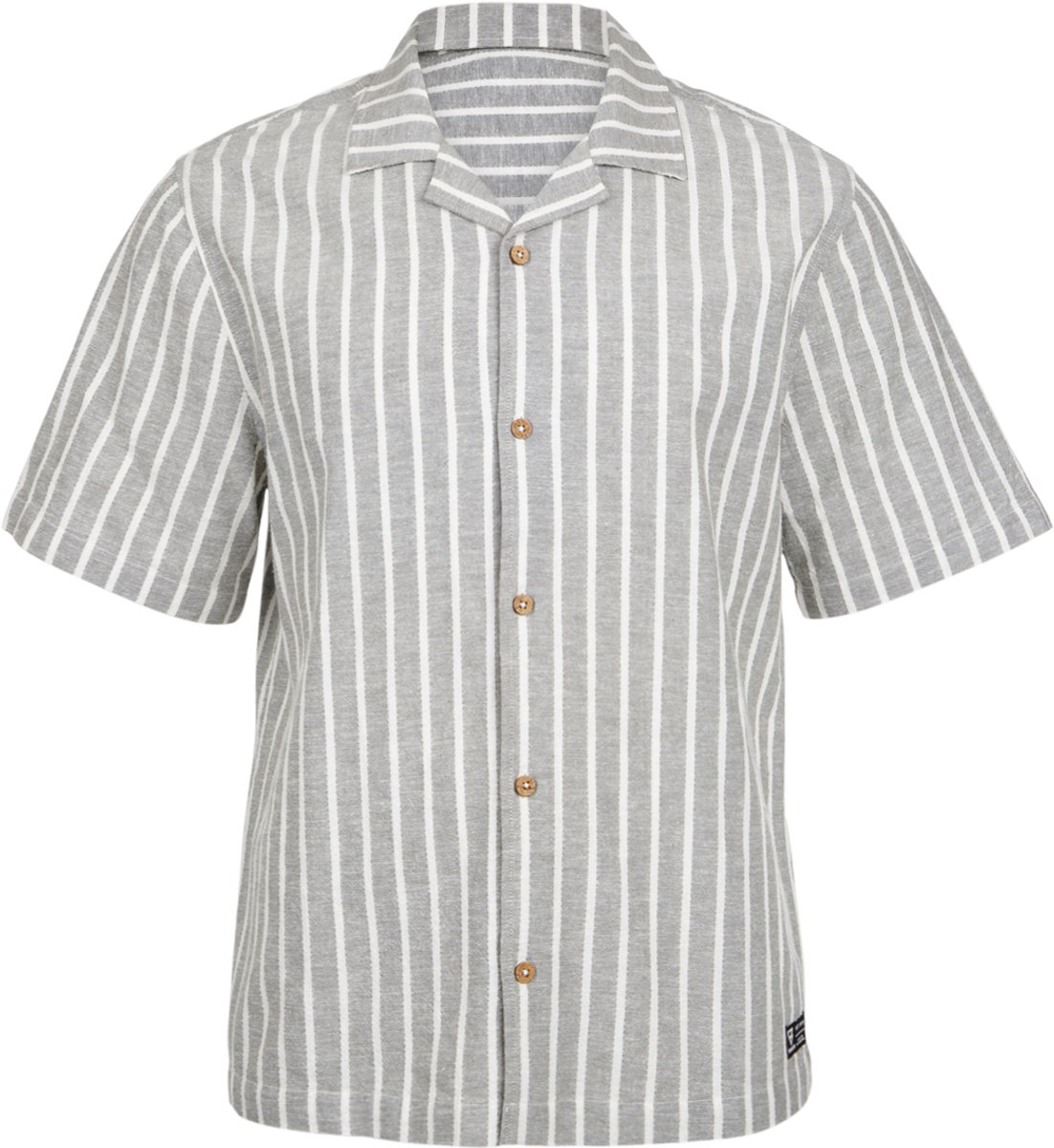 Brunotti Sanni Shirt Snow Heren 100% Katoen Button Up Short-Sleeve M Wit