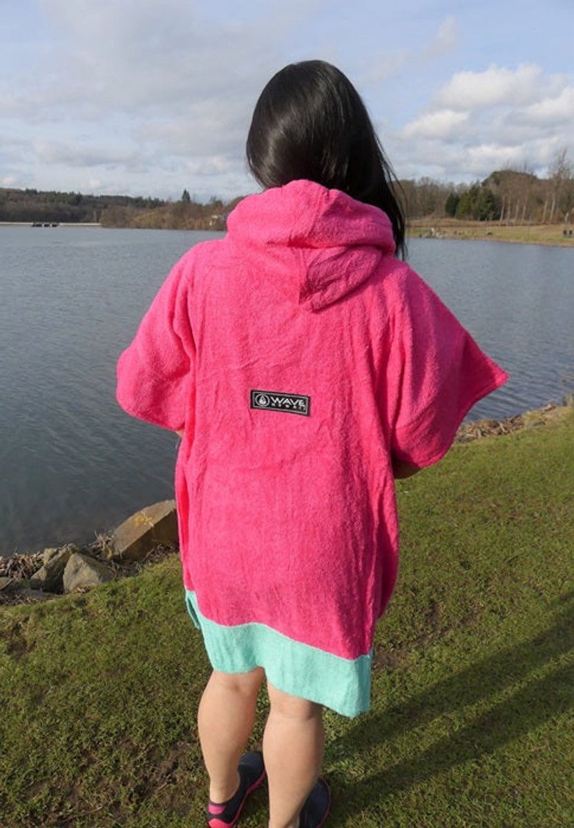 Poncho Wave Hawaii Cotton Velours Poncho Pink Wave S WH4084 Roze 90 x 70 cm