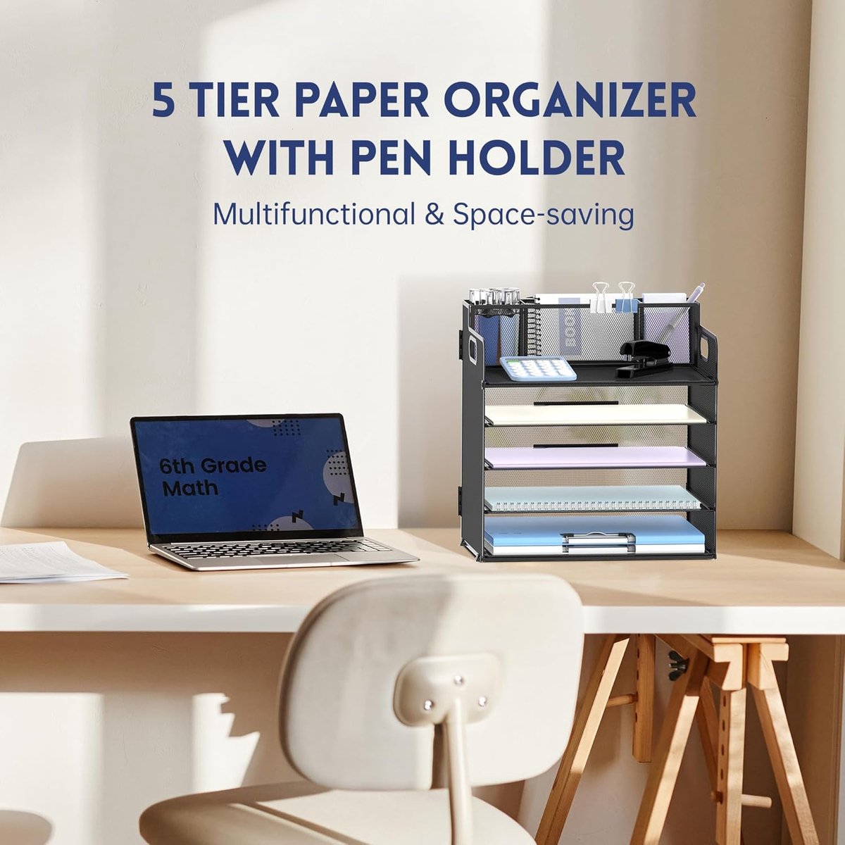 Bureau Organizer - Documentenhouder - Kantoor Archivering - Met Handvat - 33x23.5x34cm - Zwart