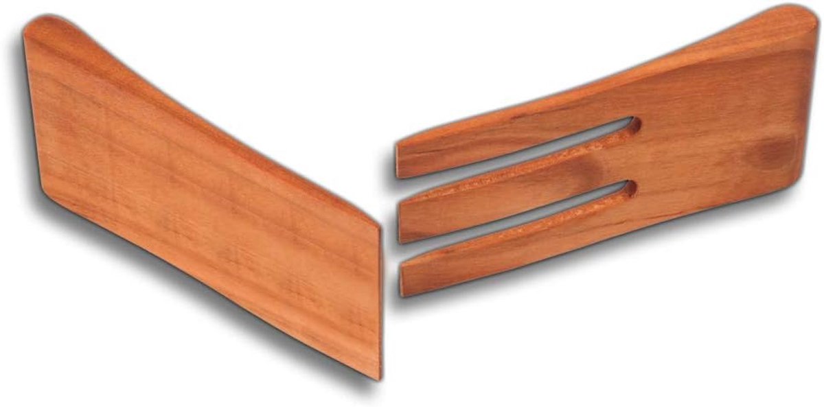 Saladebestek - Slabestek Set - Salade Serveren - Massief Kersenhout - 15 cm - Roodbruin