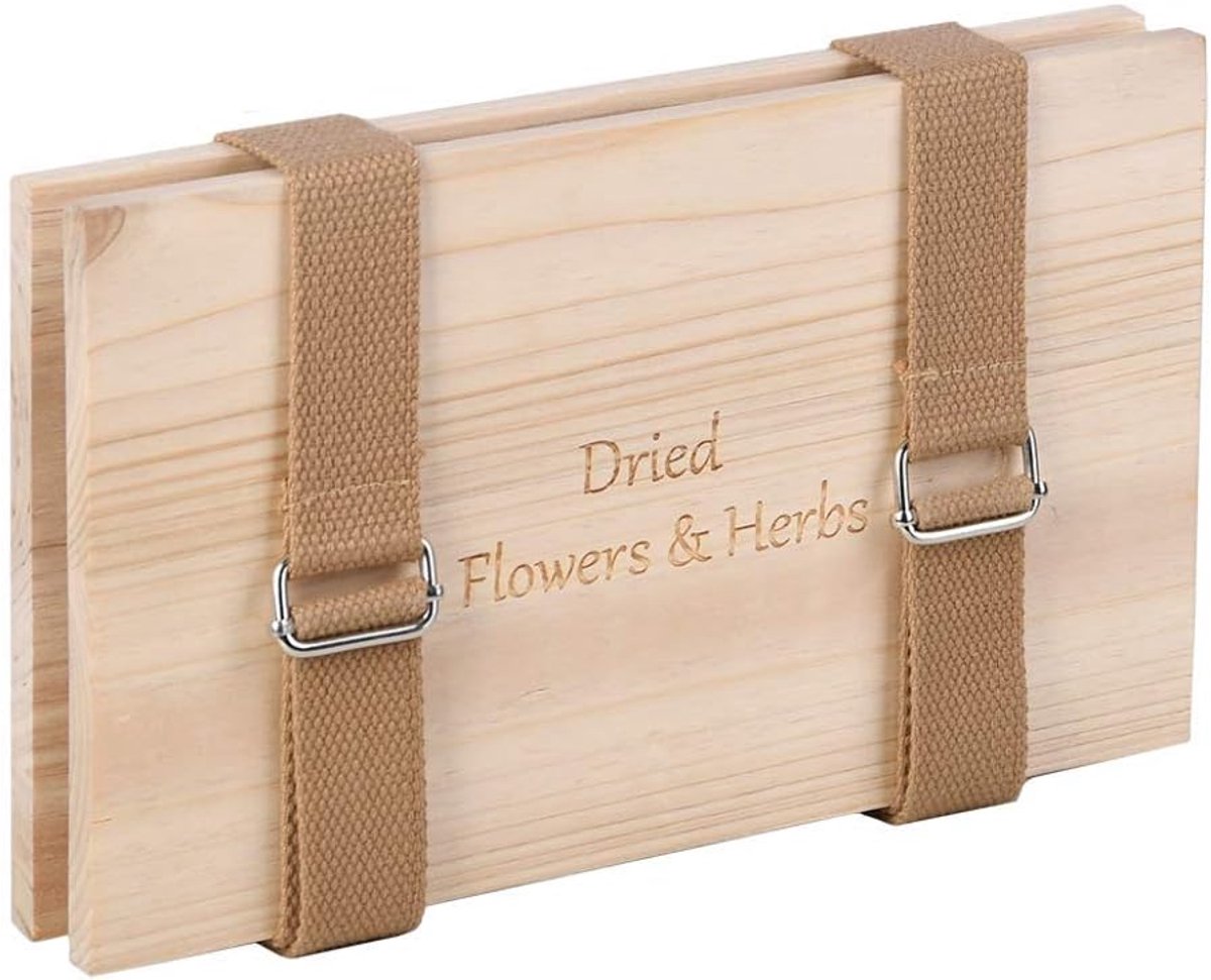 Bloemenpers - Kruidenpers - Bloemen Drogen - FSC Gecertificeerd Hout - Klein Formaat - Beige