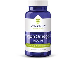 Vitakruid Vegan omega 3 1000 triglyceriden 300 DHA 100 EPA 60 Softgels