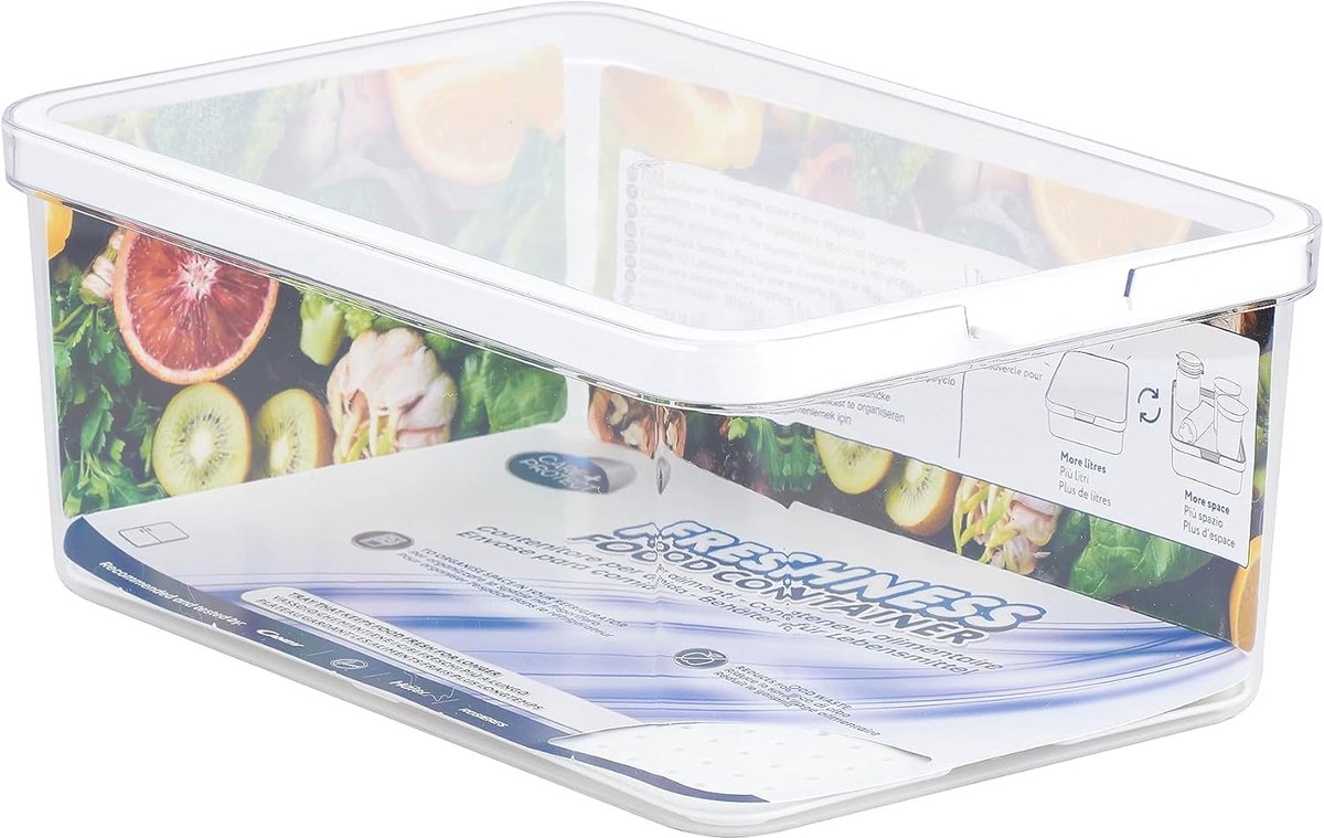 Voedselcontainer - Koelkast Organizer - Langer Vers Houden - Optimaal Stapelbaar - 4.65 Liter - Transparant