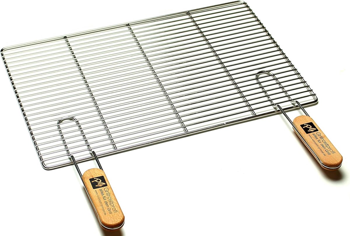 Grillrooster RVS - Barbecue rooster - Buiten koken - Afneembare handgrepen - 50x35 cm