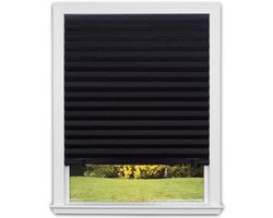 JeiibrZui Draadloze verduisterende plisségordijnen, UV-bestendige verduisterende papieren gordijnen voor de slaapkamer, privacy-raambekleding