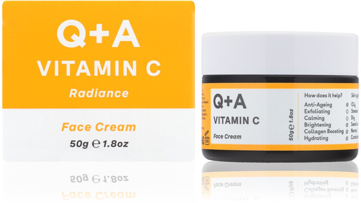 Q+A Vitamin C Radiance Face Cream - 3 x 50 gr - Voordeelverpakking
