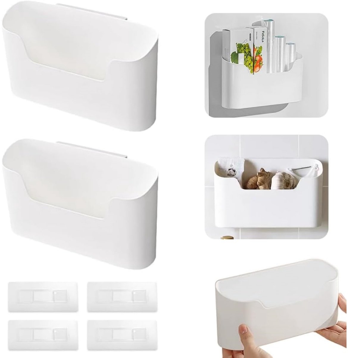 TOVBMUP Keukenkastdeurorganizer - 2-pack - Zelfklevende kastdeurorganizer - Wandmontage-organizer - Zelfklevende wandmontage - Geschikt voor thuis afstandsbedieningen kasten badkamers koelkasten