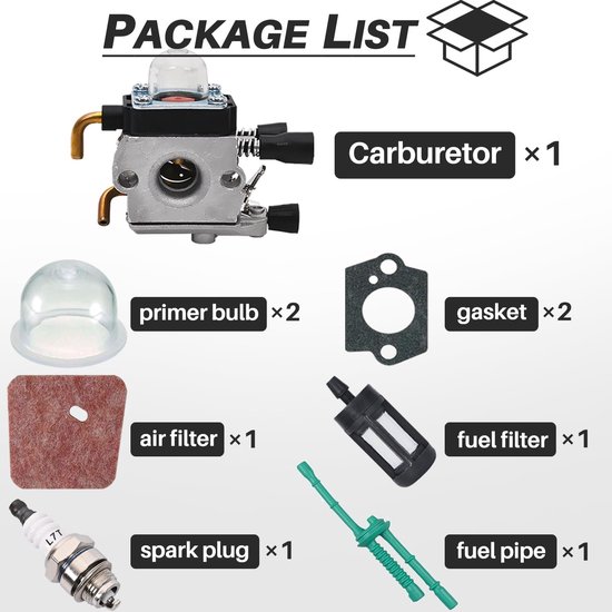 Geschikt voor carburateurset STIHL FS38 FS55RC bosmaaier 4140-120-0619 van geschikt-voor — afbeelding 3