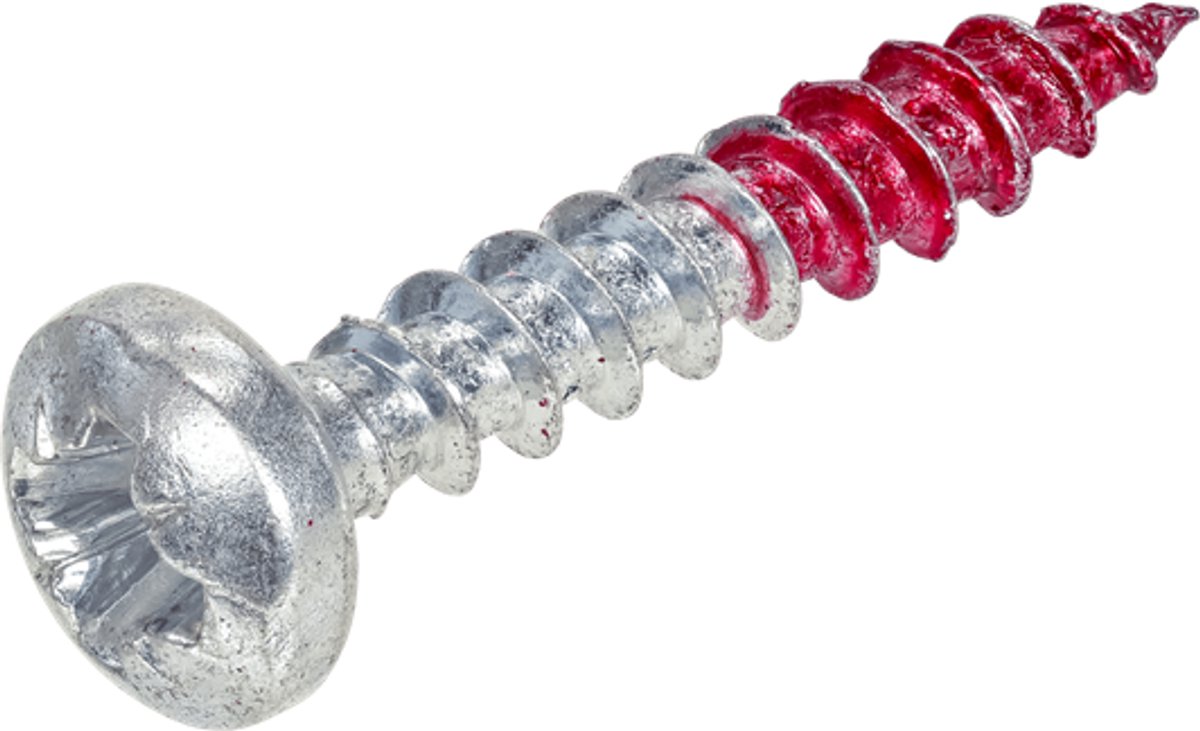 Rotadrill - Unischroef - Pozidrive 2 Bolkop- 4 x 30mm - Voldraad - Verzinkt (200 stuks)