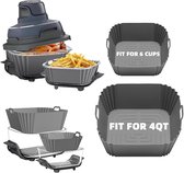 2-pack siliconen airfryervoeringen voor Geschikt voor Ninja Crispi FN101GY/FN101SG/FN101ST, Geschikt voor 4-QT en 6-cup 4-in-1 glazen airfryeraccessoires