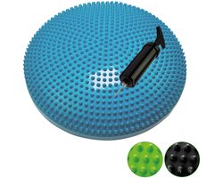 Tunturi Air Stepper Pad - Balanskussen - Wiebelkussen - Ergonomisch zitkussen - Kleur: blauw - 33 cm - Incl. gratis fitness app