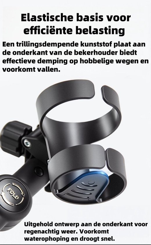 2-delige - Waterbekerhouder - Draagbare buitenbekerhouder - Auto- en fietsbekerhouderaccessoire - Zwart van Twinsome — afbeelding 2