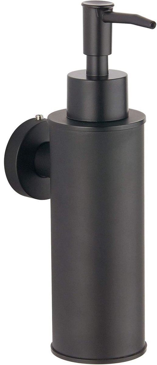 Wandmontage Zeepdispenser RVS 304 – Rond Design, Zwart – Duurzaam & Stijlvol voor Badkamer en Keuken