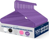 SereneLife Kleerhanger - 100 Stuks Plastic Hangers - Antislip Ruimtebesparende Kledinghangers- Duurzaam en Sterk voor Hemden, Truien, Hoodies, Kinderkleding en Jurken - Lichtgewicht - Paars