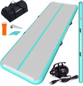Gymmatten Inflatable Air Track Gymnastics Mat with Electric Air Pump and Storage Bag, Ideal for Gymnastics, Yoga, Training, Tumbling Mat, Cheerleading, Pink