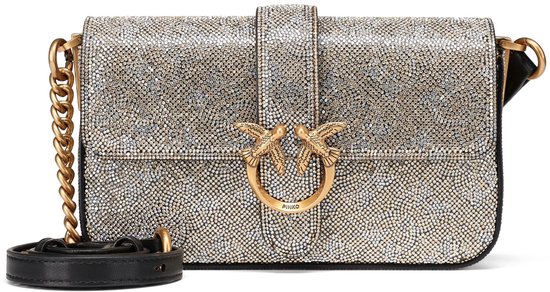 Sac bandoulière PINKO Love One Mini en Cuir 18 cm - Femme - or