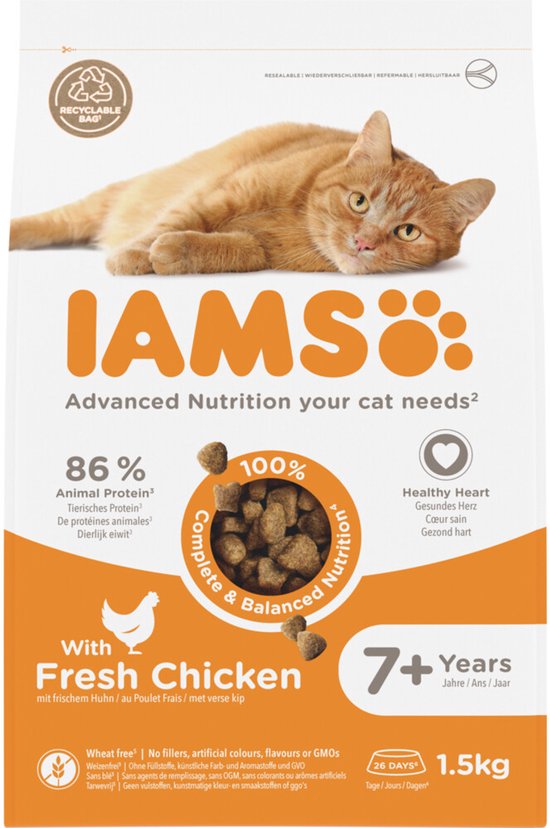 IAMS Kat Senior Kip - 4 x 1,5 kg - Voordeelverpakking
