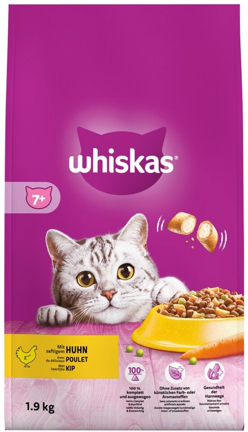 Whiskas Brokjes Senior Kip - Kattenvoer - 1.9 kg
