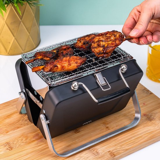 Mikamax draagbare mini BBQ – ’s werelds kleinste – mat zwart