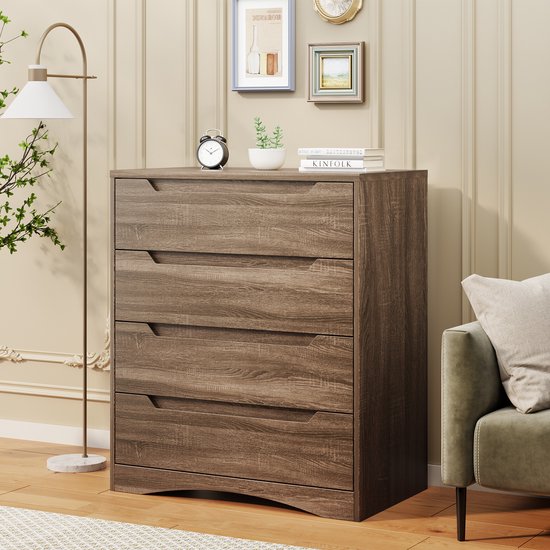 Bealife AP22 Ladekast - Opbergkaste Slaapkamer met 4 Ruime - Lichtbruin