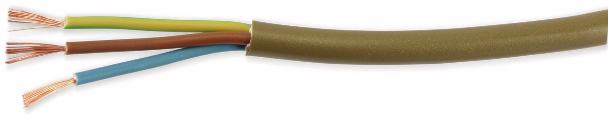 RAUTRONIC PVC-slangkabel H03VV-F, 3G0,75, 10 m, goud